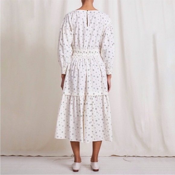 APIECE APART Estrella Floral Maxi Dress with Pockets Ivory Black Size L - Picture 12 of 12